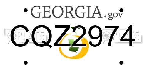 CQZ2974 Georgia License Plate