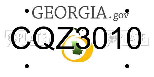 CQZ3010 Georgia License Plate
