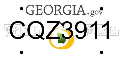 CQZ3911 Georgia License Plate