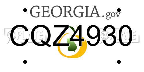 CQZ4930 Georgia License Plate