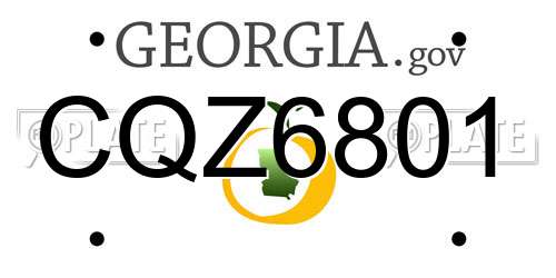 CQZ6801 Georgia License Plate
