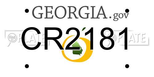 CR2181 Georgia License Plate