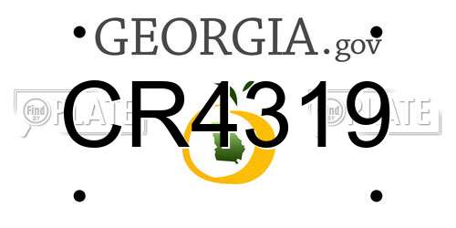 CR4319 Georgia License Plate