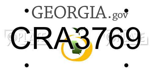 CRA3769 Georgia License Plate