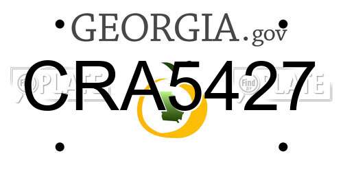 CRA5427 Georgia License Plate