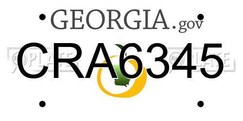 CRA6345 Georgia License Plate