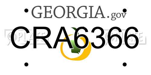 CRA6366 Georgia License Plate