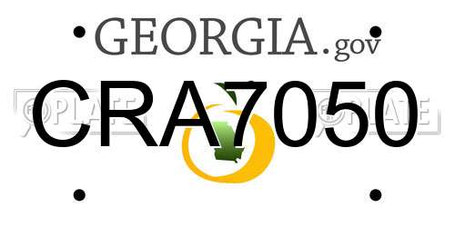 CRA7050 Georgia License Plate