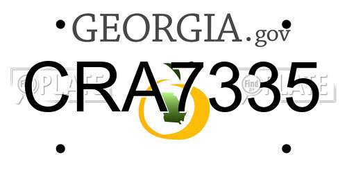 CRA7335 Georgia License Plate