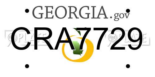 CRA7729 Georgia License Plate