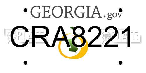 CRA8221 Georgia License Plate