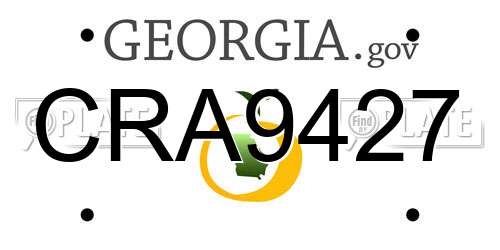 CRA9427 Georgia License Plate