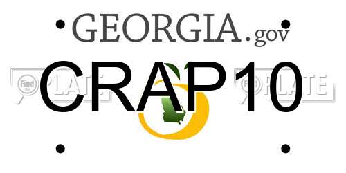 CRAP10 Georgia License Plate