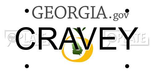 CRAVEY Georgia License Plate
