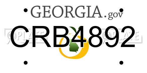 CRB4892 Georgia License Plate