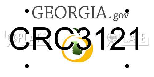 CRC3121 Georgia License Plate