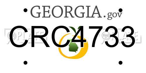 CRC4733 Georgia License Plate