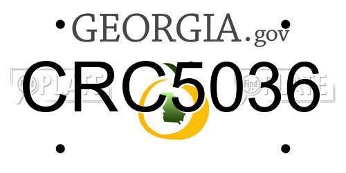 CRC5036 Georgia License Plate