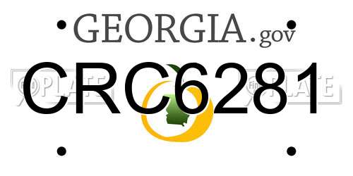 CRC6281 Georgia License Plate