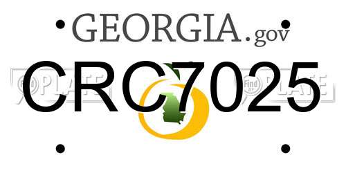 CRC7025 Georgia License Plate