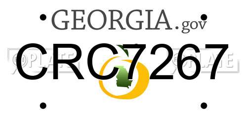 CRC7267 Georgia License Plate