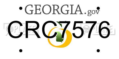 CRC7576 Georgia License Plate