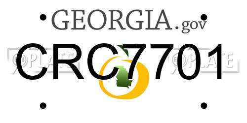 CRC7701 Georgia License Plate
