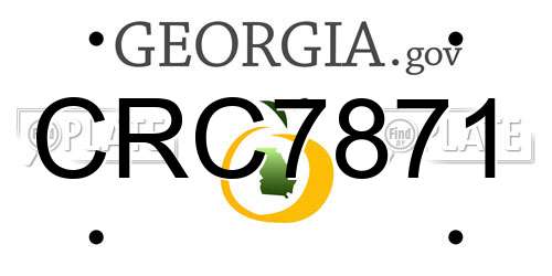 CRC7871 Georgia License Plate