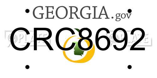 CRC8692 Georgia License Plate