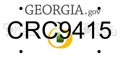 CRC9415 Georgia License Plate