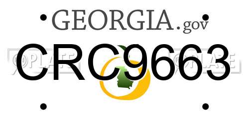 CRC9663 Georgia License Plate