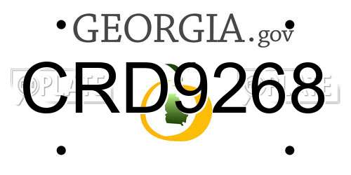 CRD9268 Georgia License Plate