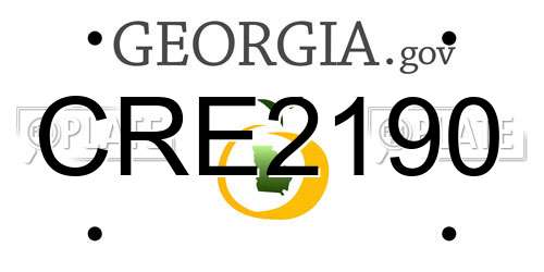 CRE2190 Georgia License Plate