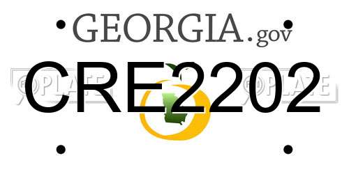 CRE2202 Georgia License Plate