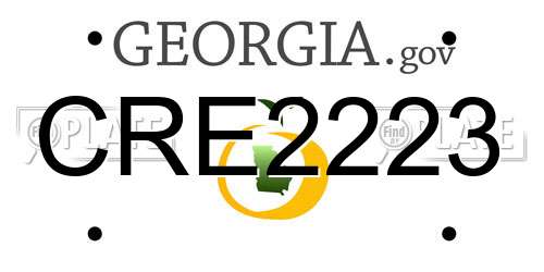 CRE2223 Georgia License Plate