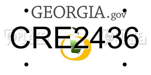 CRE2436 Georgia License Plate