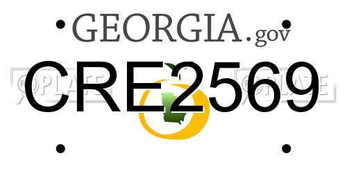 CRE2569 Georgia License Plate
