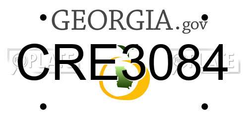 CRE3084 Georgia License Plate
