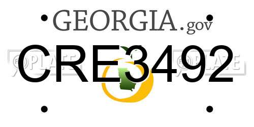 CRE3492 Georgia License Plate