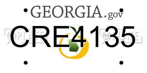 CRE4135 Georgia License Plate