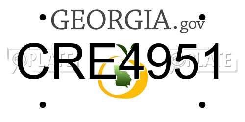 CRE4951 Georgia License Plate
