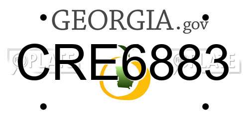 CRE6883 Georgia License Plate