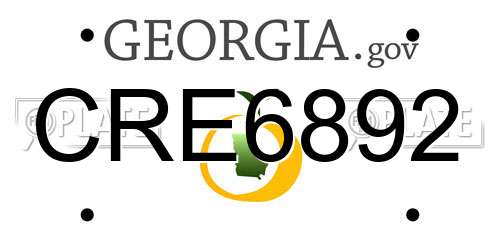 CRE6892 Georgia License Plate