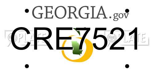 CRE7521 Georgia License Plate