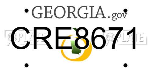 CRE8671 Georgia License Plate