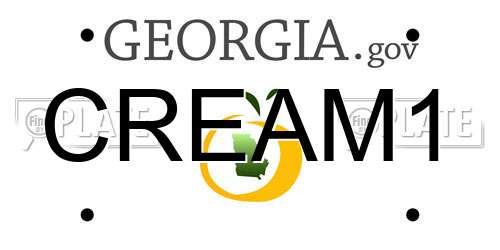 CREAM1 Georgia License Plate