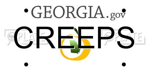 CREEPS Georgia License Plate