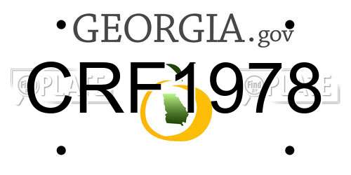 CRF1978 Georgia License Plate