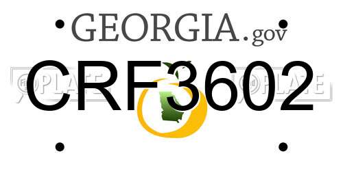 CRF3602 Georgia License Plate