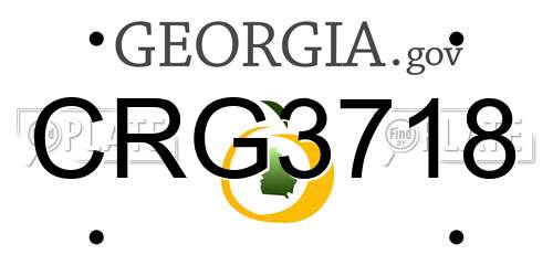 CRG3718 Georgia License Plate